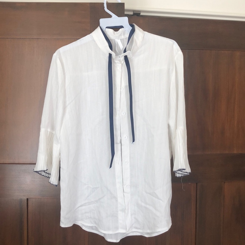 Elodie Pleated Top in Ivory - Stevie Hender